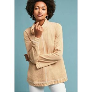 Anthropologie Maeve Tai Stiped Sweater Cowl Neck Size S Preppy Boho Coastal